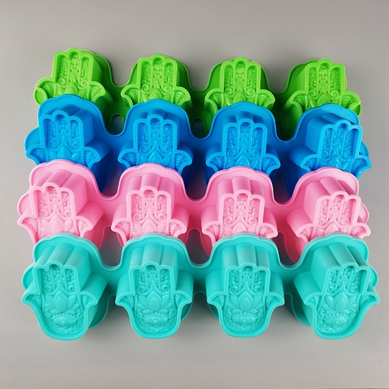 Hamsa Hand Soap Silicone Molds, for Handmade Soap Making, 4 Cavities