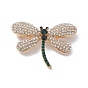 Broche de libélula de diamantes de imitación, insignia de aleación dorada para ropa de mochila