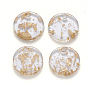 Cellulose Acetate(Resin) Charms, with Foil, Flat Round