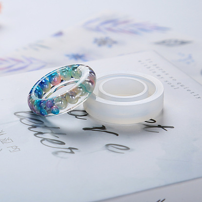 Moules en silicone à anneau de bricolage transparent, moules de résine, pour la résine UV, fabrication de bijoux en résine époxy