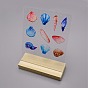 Acrylic Earrings Display Stands, with Wood Setting