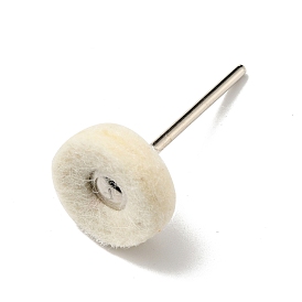 Multifunctional Flat Round Head Wool Felt Polishing Bits, Mandrel Mounted Grinding Buffing Accessories, with Iron Axis, for Metal, Jade, Glass, Jewelry