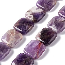 Natural Amethyst Beads Strands, Square