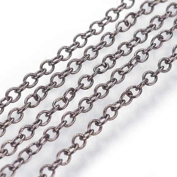 Brass Cable Chains, Unwelded, Oval