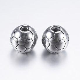 316 Surgical Stainless Steel Beads, FootBall/Soccer Ball
