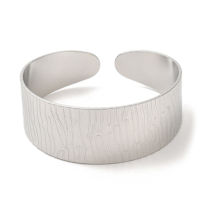304 bracelets manchette texturés en acier inoxydable pour femmes