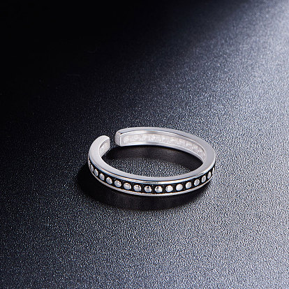 Кольцо-манжета shegrace 925 из стерлингового серебра, с точками, Размер 7