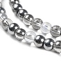 Transperant Electroplate Glass Beads Strands, AB Color Plated and Platinum Plated, Round