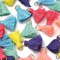 30 piezas 6 colores polialgodón (poliéster algodón) adornos colgantes con borlas, con fornituras de hierro