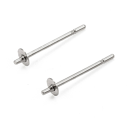 304 Stainless Steel Stud Earring Findings, for Half Drilled Beads