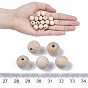 Perles en bois de hêtre naturel, perles rondes en bois non fini, perles de macramé, Perles avec un grand trou   , non teint, sans plomb