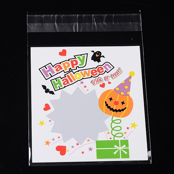 Rectangle OPP Cellophane Bags for Halloween, 14x9.9cm, Bilateral Thickness: 0.07mm, about 95~100pcs/bag