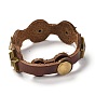 PU cuir cordon bracelets, avec les accessoires en alliage, étoiles, bronze antique
