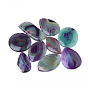 Natural Striped Agate/Banded Agate Pendants, Dyed, Mixed Shape, 36~63x35~47x5.5~6mm, Hole: 2mm