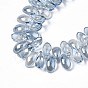 Electroplate Glass Beads Strand, Pearl Luster Plated, Leaf