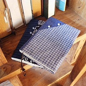 A5 couvertures de livres en tissu, enveloppes de cahier vintage, rectangle avec motif tartan/fleur