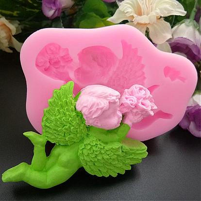 Angel Shape DIY Food Grade Silicone Molds, Fondant Molds, For DIY Cake Decoration, Chocolate, Candy, UV Resin & Epoxy Resin Jewelry Making,