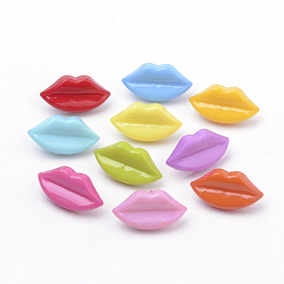 Boutons shank acryliques, 1-trou, lèvre
