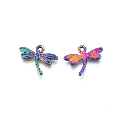 Colgantes de aleación de color arcoíris, sin plomo y cadmio, libélula