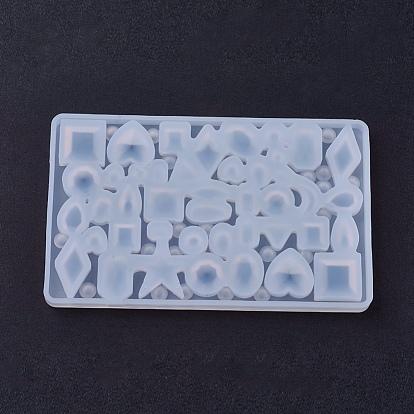 Moldes de silicona cabujón, moldes de resina, para resina uv, fabricación de joyas de resina epoxi, forma geométrica mixta