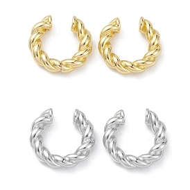 Twist Ring Rack Plating Brass Cuff Earrings for Women Men, Lead Free & Cadmium Free, Long-Lasting Plated