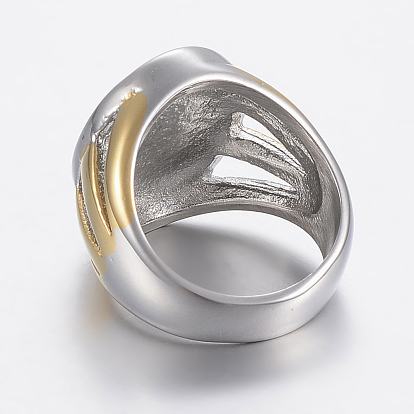 304 anillos de sello de acero inoxidable para hombres, anillos de dedo de ancho de banda, oval con virgen maría