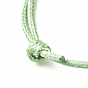 Natural Ocean White Jade(Dyed) Rondelle Beaded Cord Bracelet, Gemstone Adjustable Bracelet for Women
