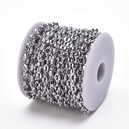 304 Stainless Steel Coffee Bean Chain, with Spool, Unwelded