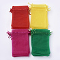 4 couleurs sacs d'organza, avec des rubans, rectangle