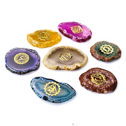 Chakra Natural Agate Nuggets Stone, Pocket Palm Stone for Reiki Balancing, Home Display Decorations