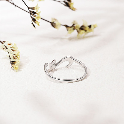 Кольца-манжеты shegrace 925 из стерлингового серебра, открытые кольца, форма кошки