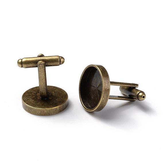 Brass Cuff Settings, Cufflink Findings for Apparel Accessories
