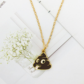 Smiling Poop Pendant Necklace - Funny Fashion Accessory Gift for Friends