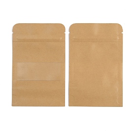 Kraft Paper Zip Lock bags, with Clear Window, Small Kraft Paper Stand up Pouch, Resealable Bags, Rectangle