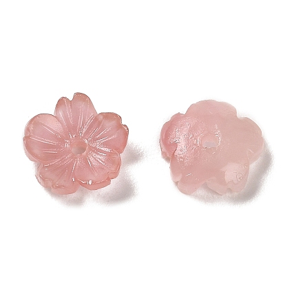 Synthetic Coral Dyed Beads, Flower