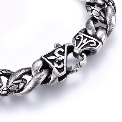 304 Stainless Steel Bracelets, with Lobster Claw Clasps