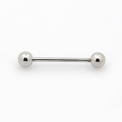316L Surgical Stainless Steel Tongue Rings, Straight Barbell, Lip Piercing Jewelry