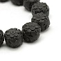 Chinoiserie Jewelry Making Cinnabar Carved Flower Column Cameo Beads Strands, 16x13mm, Hole: 1mm, about: 15.7 inch, 23pcs/strand