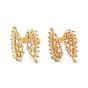 Anillos de brazalete abiertos con ala de circonita cúbica, joyas de latón dorado para mujer