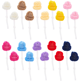Nbeads 20Pcs 10 Colors Woolen Pet Supplies Hat, with Polyester Rope and Plastic Slide Bead Decoration