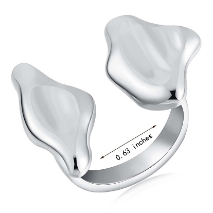 925 открытое кольцо-манжета с поворотным листом из стерлингового серебра, широкое массивное кольцо для женщин