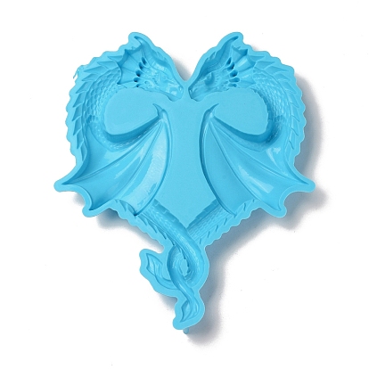 DIY Dragon Lovers Heart Silicone Molds, Resin Casting Molds, Fondant Molds, for Candy, Chocolate, UV Resin, Epoxy Resin Craft Making