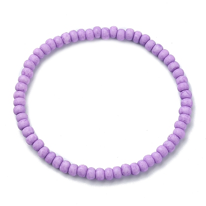 6 pcs 6 ensemble de bracelets extensibles en perles de verre de couleur
