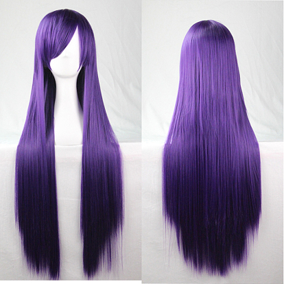 31.5 inch(80cm) Long Straight Cosplay Party Wigs, Synthetic Heat Resistant Anime Costume Wigs, with Bang