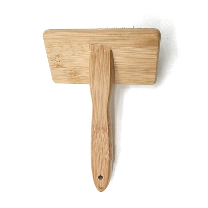 Mango de madera con pasador de metal macramé peine de flecos, cepillo de borlas para herramientas de tejer