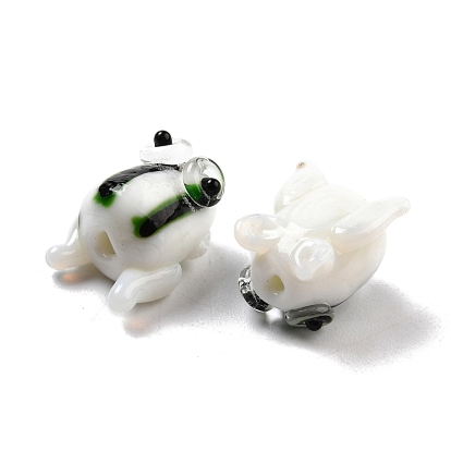 Handmade Lampwork Beads, Cartoon Style, Frog