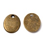 Tibetan Style Alloy Stamping Blank Tag Pendants, Cadmium Free & Nickel Free & Lead Free, Oval, 10x8x1mm, Hole: 1.5mm