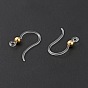 Crochets de boucle d'oreille en résine transparente, avec 316 perles rondes en acier inoxydable et boucle horizontale