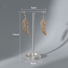T Shaped Acrylic Earring Display Stand, Jewelry Displays Rack, Jewelry Tree Stand, with Holes and Flat Round Pedestal