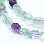 Natural Fluorite Beads Strands, Tumbled Stone, Nuggets